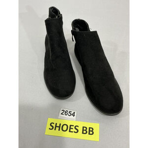 Big Girls Black Faux Suede 8 Zipper Bootie